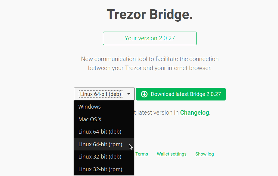 Trezor Bridge Install